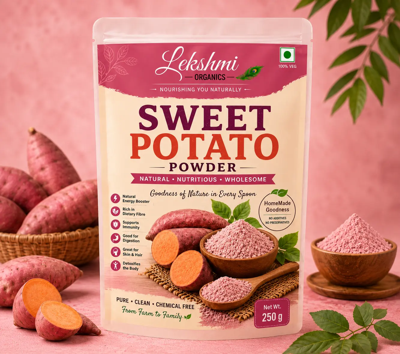 Sweet potato powder for baby food and healthy recipes